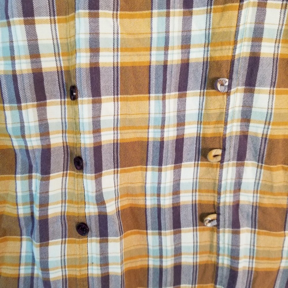 Horny Toad Long Sleeve Plaid Button Shirt Women's size S Burnt Orange and Brown - Picture 5 of 10